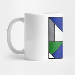 Blue Green Geometric Abstract Acrylic Painting II Mug